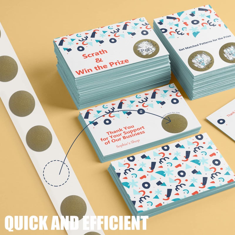 MR-LABEL Mr- Label - 1000 Pieces 1 inch Round Scratch Off Stickers - DIY Stickers for Gender Reveal | Reward Programs | Scratch Tickets (Gold) - Image 3